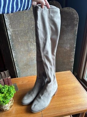 Franco Sarto Over-the-Knee Suede Boots in Taupe